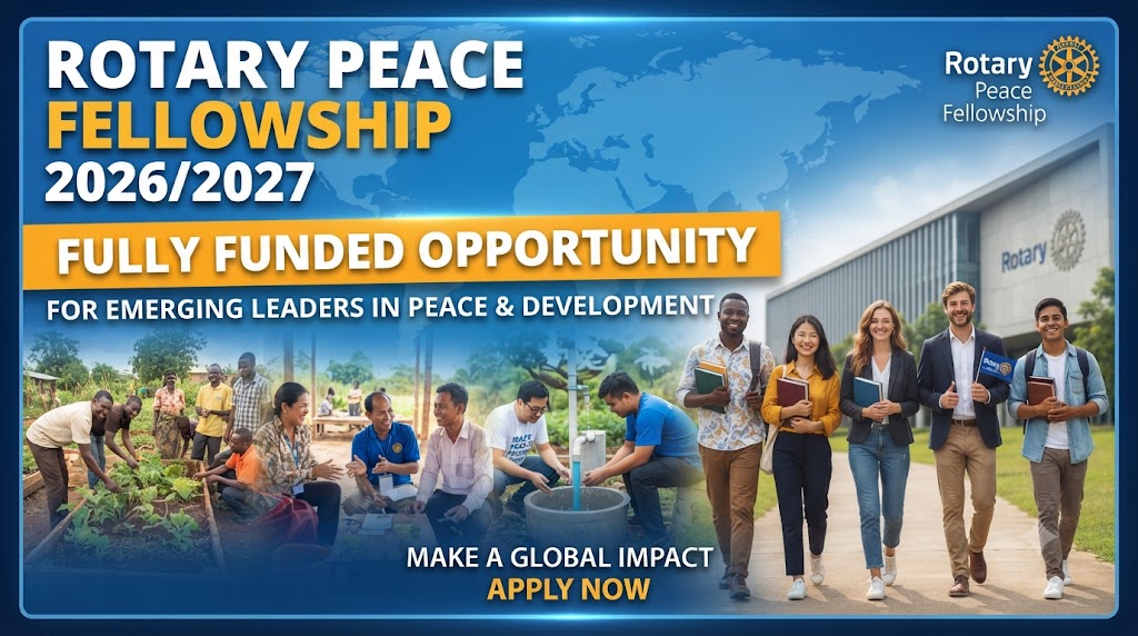 Rotary Peace Fellowship 2026/2027 for Emerging Peace and Development Leaders (Fully Funded)