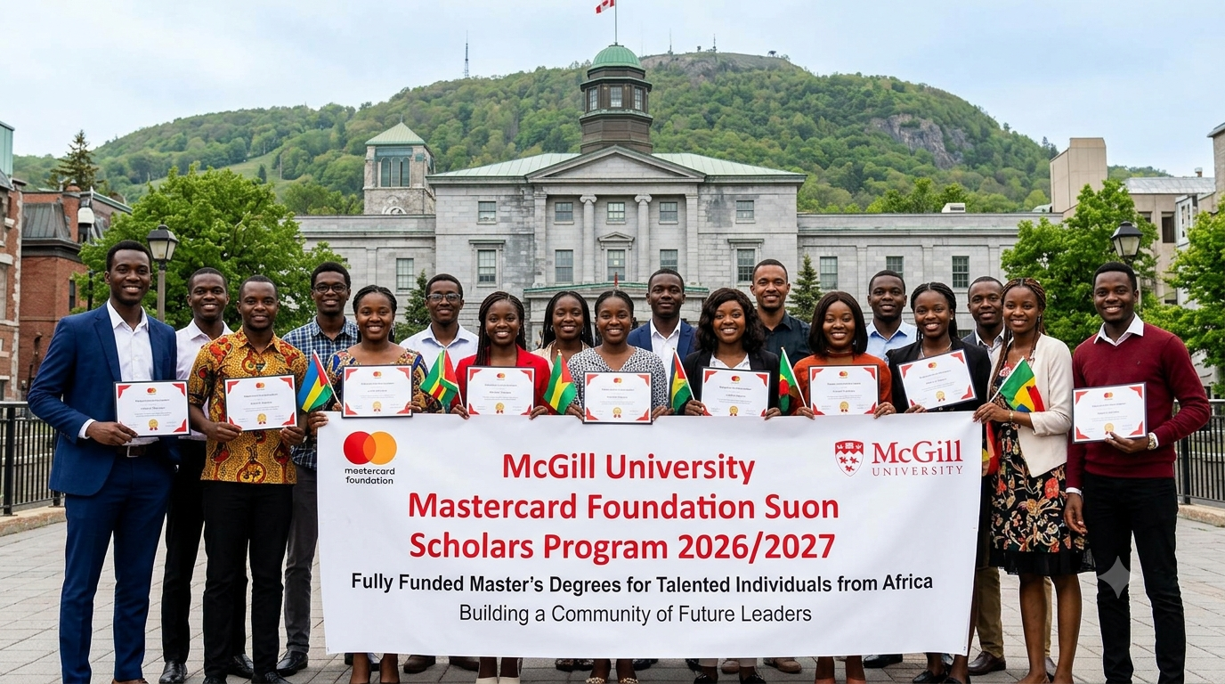 McGill University Mastercard Foundation Scholars Program 2026/2027 for study in Canada (Fully Funded)